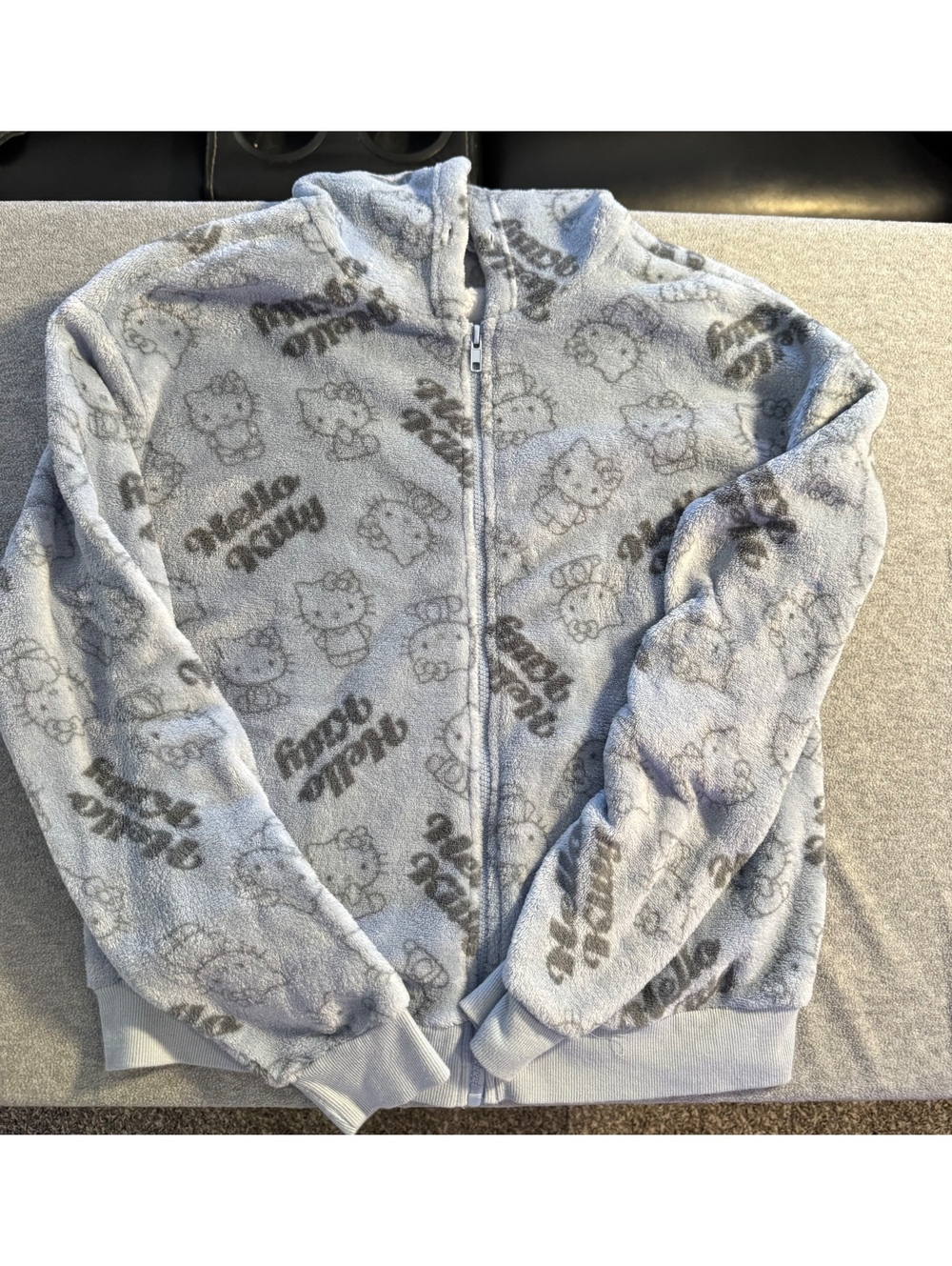 Hello Kitty girls gray fleece zip jacket